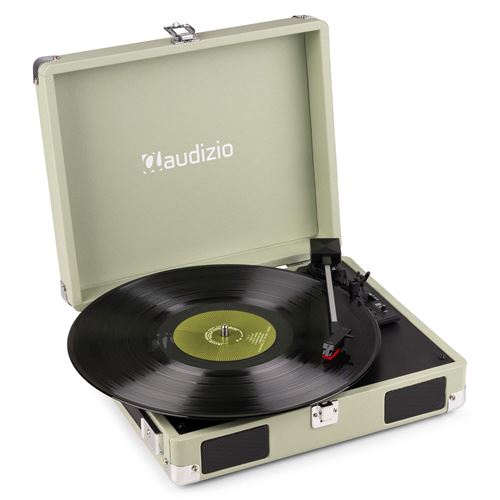 Audizio Rp111W Platine Vinyle Valise Avec Haut-Parleurs Intégrés - Bois Vert