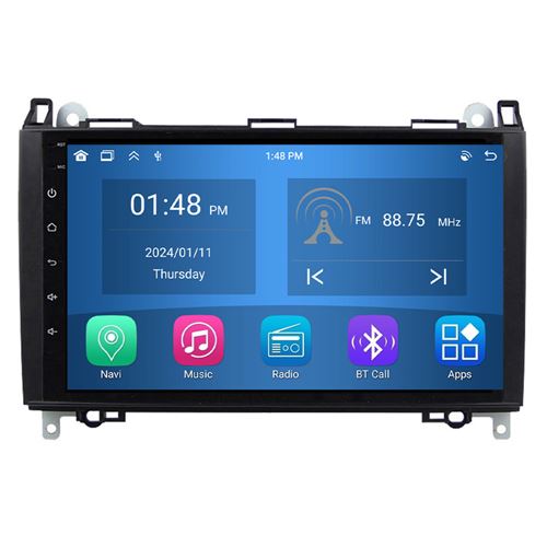 Autoradio RoverOne® Bluetooth CarPlay Android Auto Navigation 4Go RAM 64Go ROM pour Mercedes T245 Vito 3 W447 Vito Viano 2 W639 Sprinter B200
