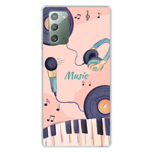 Coque en silicone imprimée compatible Samsung Galaxy Note 20 Accords en couleur