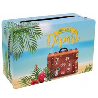 Tirelire urne valise vive la retraite multicolore (x1) REF/7672 - santex - 1