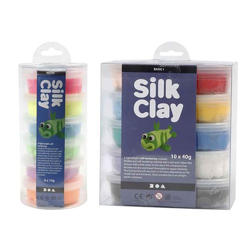 16 pâtes à modeler Silk Clay - Creotime