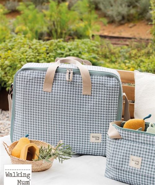 Valise de Maternité I Love Vichy - Walking Mum Vert
