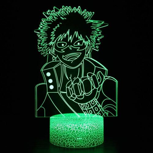 Lampe 3D Tactile Veilleuses Enfant MY1770 My Hero Académia 16 Couleurs avec Telecommande