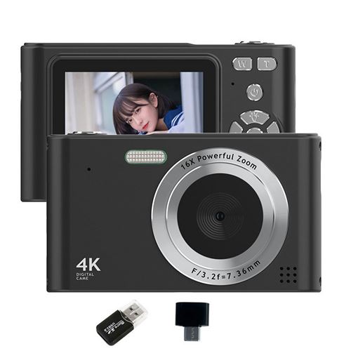 Appareil Photo Num&eacute;rique VURAHOME C15 1080P Zoom 16X &Eacute;cran 2,4"" Enfants Adultes Noir