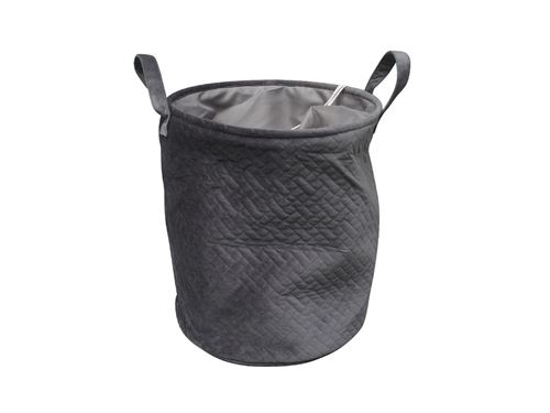 Panier à linge VOLLUTO - Velours - Gris