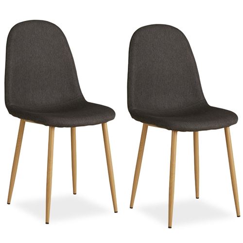 Non Communiqué Gris Chaise Salle À Manger Lot De 2 - Anthracite