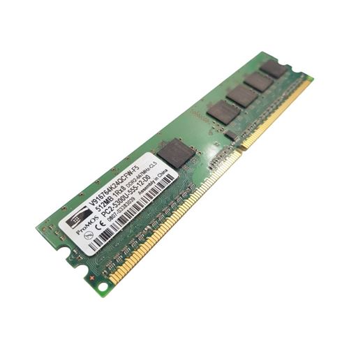 Barrette Mémoire 512Mo RAM DDR2 ProMOS V916764K24QCFW-F5 DIMM PC2-5300U 1Rx8