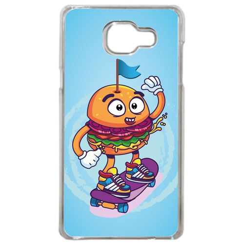 Coque Burger Fond Bleu Compatible Samsung Galaxy A3 2016 Transparent