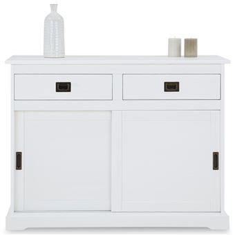 Buffet salle à manger SAVONA L 110 cm en bois massif - Blanc - 1
