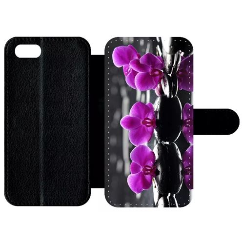 Etui À Rabat Apple Iphone 7 Orchide Violette Fond Gris