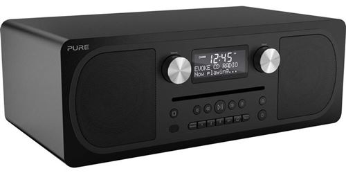Pure 151082 Système stéréo tout-en-un avec Radio FM/DAB+ pour Téléphone portable/Tablette Noir mat