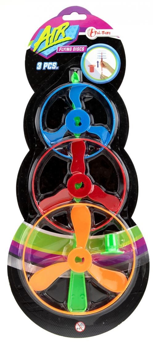 Toi-Toys disques Airvolants 12-10-8 cm vert/bleu/rouge 4 pièces