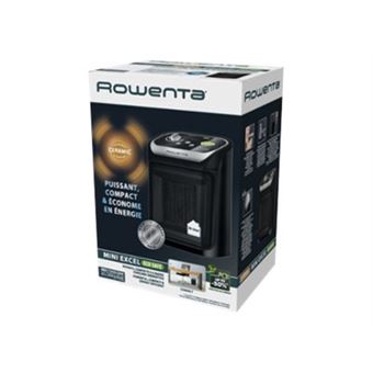 Radiateur Soufflant Rowenta Mini Excel Eco Safe - Céramique, 2 Réglages, 1800W - Noir - Chauffage D'appoint Compact