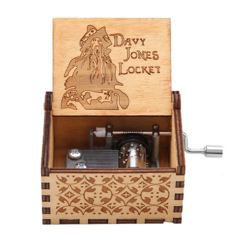 Boîte à musique à manivelle en bois - Pirate