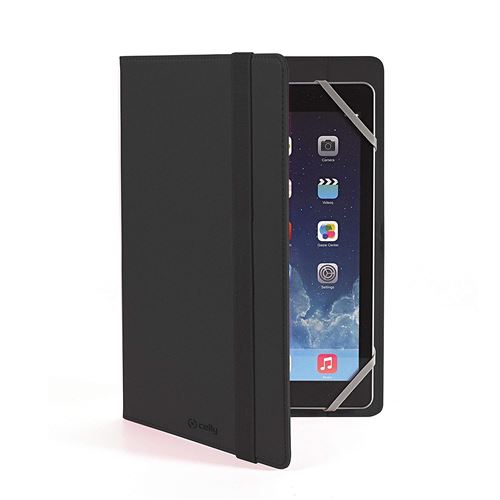 Celly Étui Universel pour Tablette de 9 à 10 Pouces, Bandes de Fixation réglables, Bandeau extérieure de Fermeture, Angle Pliable pour Photo et vidéo