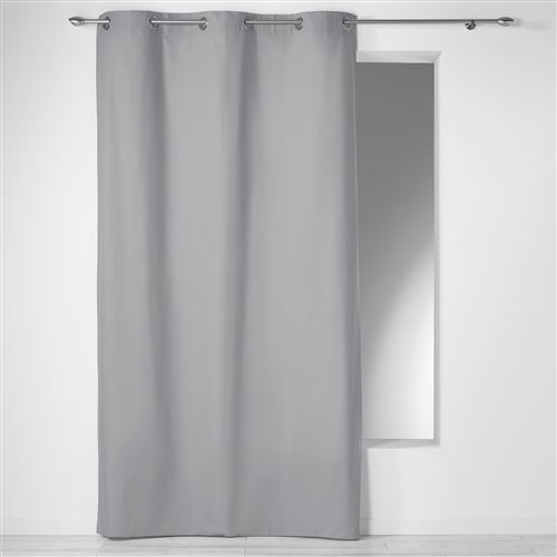 Rideau a oeillets 140 x 240 cm coton uni panama Gris