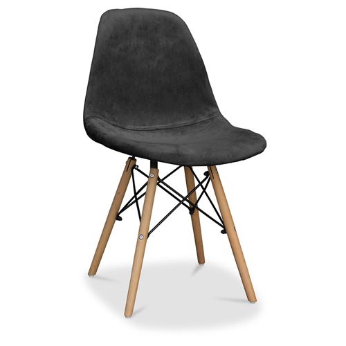 Myfaktory - Chaise Scandinave - full tissu noir