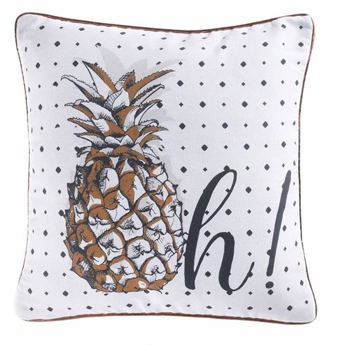 housse de coussin +encart 40 x 40 cm polycoton imprime ananas fun des. place