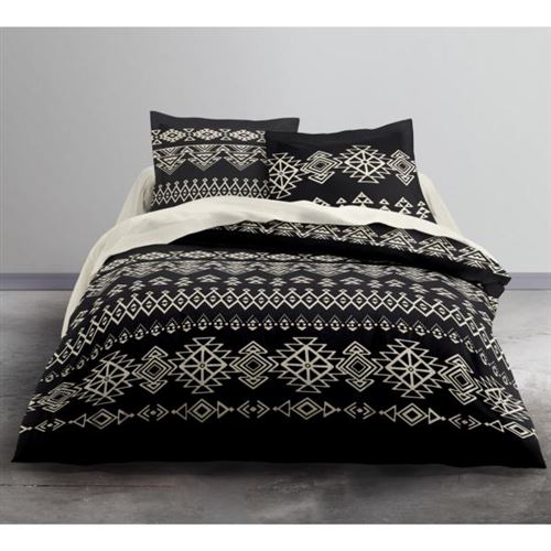 Housse de couette Taopai, Noir, 220x240cm, 2 personnes, 100% Coton