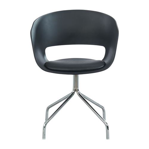 LORIS Chaise de bureau - Simili noir - Style contemporain - L 58 x P 56 cm