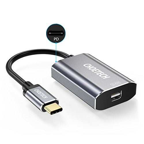 CHOETECH Adaptateur USB Type C vers Mini Displayport avec Port Power Delivery Compatible avec 2018/2017 MacBook Pro, 2015 2016