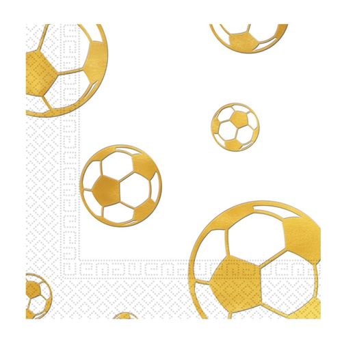 15 serviettes 3 plis 33x33 ballon d'or