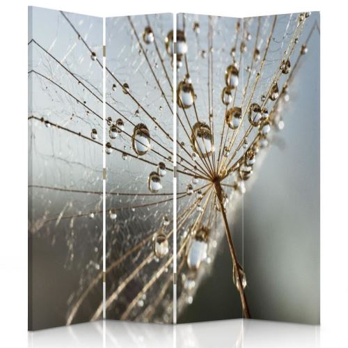 Feeby Cloison De Separation Decorative Paravent 4 Pans 2 Faces Plante Gouttes Rosee 145x150 Cm Achat Prix Fnac