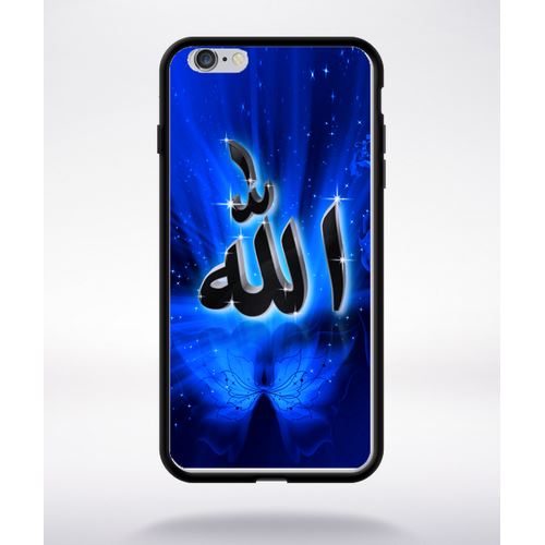 Coque Allah Religion Bleu Nuit Compatible Apple Iphone 6 Plus Bord Noir Silicone