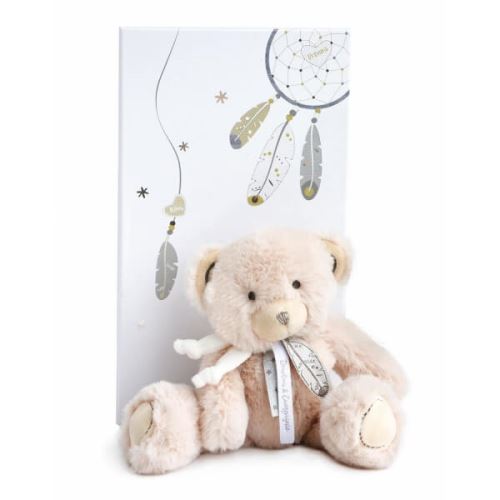 Peluche ours beige attrape-rêves 22 cm - doudou et compagnie