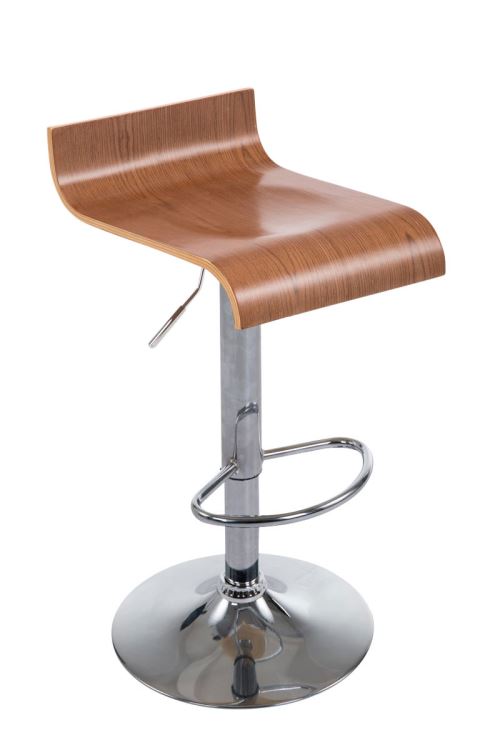 CLP Tabouret de bar Wood avec assise en bois , Noyer