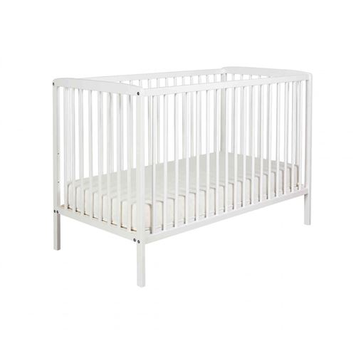 Lit bébé à barreaux 60x120 en bois blanc matelas LT0001