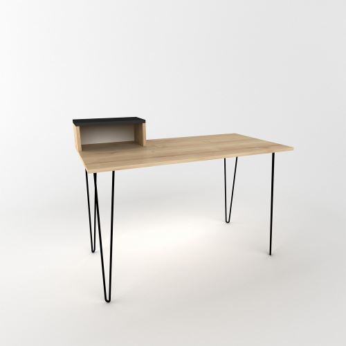 Bureau design bois Alves - L. 120 x H. 75 cm - Noir