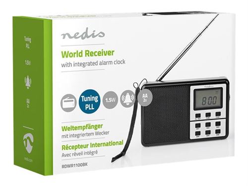 Nedis RDWR1100BK - Radio bande internationale - noir