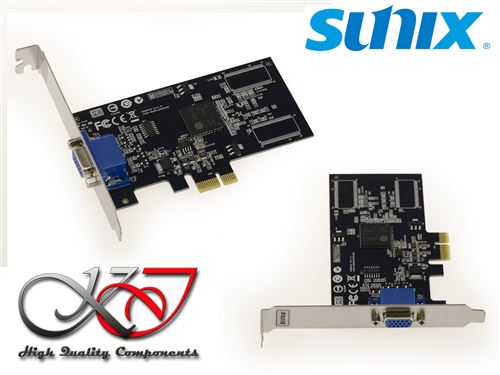 Carte graphique PCIe VGA - Ultra basse consommation - Chipset SILICONMOTION SM750 (SUNIX VGA0419)