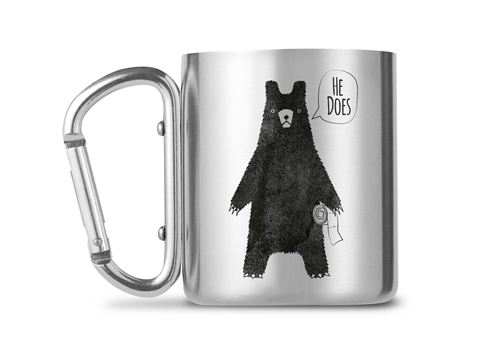 GB Eye mug Un ours chie-t-il dans les bois ? argent/noir 250 ml