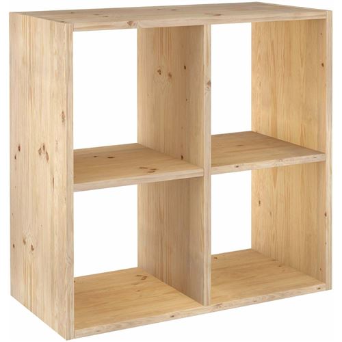 Astigarraga - Étagère cubes en bois brut Dinamic 4 cases