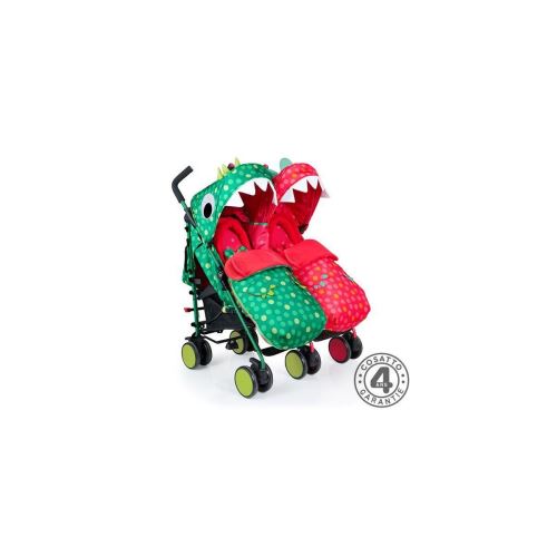 Cosatto Poussette Double Supa Dupa Dinomee + Mo Ct3910 - Vert Et Rouge