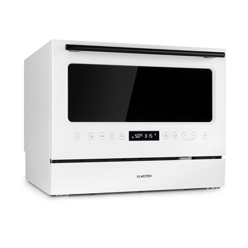 Klarstein Azuria Lave-vaisselle compact 6 couverts - 7 programmes de lavage - Pose libre - Porte vitrée - Classe A+ - Blanc