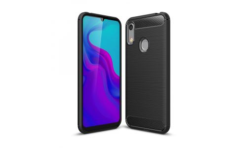 Coque pour Honor-8A coloris noir brossé et aspect carbone