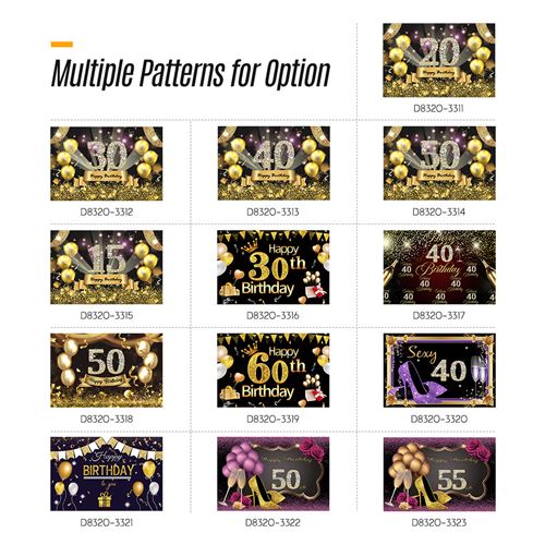 7 5ft Joyeux Anniversaire Photo Toile De Fond Adulte Anniversaire Theme Photographie Fond Tissu Decorations De Fete 9 Autres Achat Prix Fnac