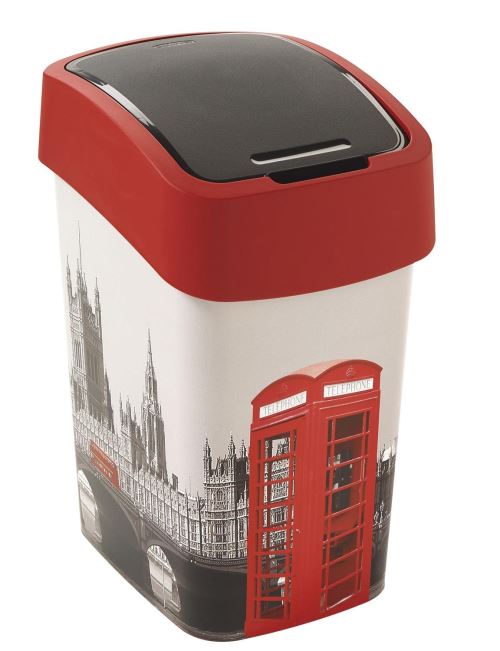 Curver 2045258 flip bin poubelle décoration london plastique multicolore 25 l 02171-l11-03