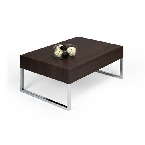 Mobilifiver Table basse, Evo XL, Chêne foncé, 90 x 60 x 40 cm, Mélaminé/Fer Chromé, Made in Italy