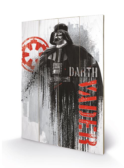 STAR WARS ROGUE ONE - Impression sur Bois 40X59 - Darth Vader Grunge