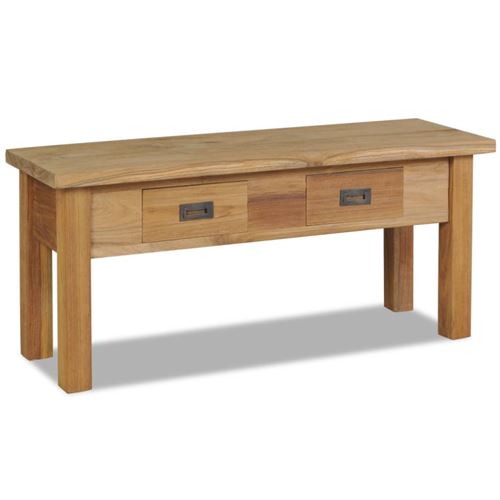 vidaXL Halbankje massief teakhout 90x30x40 cm