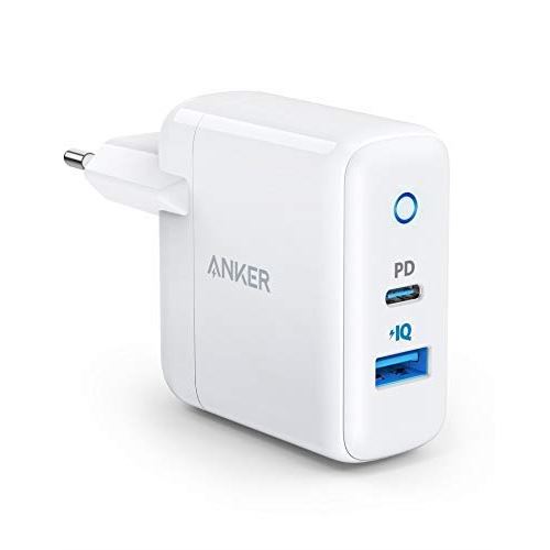PowerPort Chargeur USB-C Power Delivery - Chargeur Mural Port USB C 18W et Port USB PowerIQ 12W