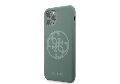 Coque pour Iphone 11 Guess silicone 4G kaki