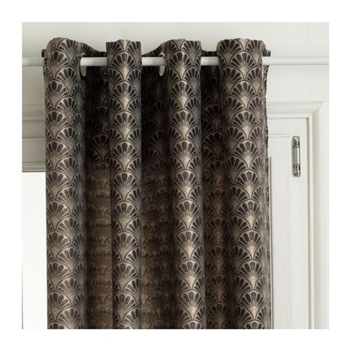Rideau à Œillets Jacquard Art Déco 140x260cm Gris
