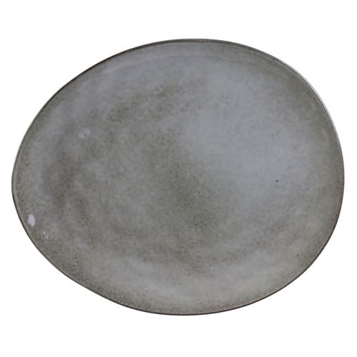 Saveur et dégustation - Assiette plate galet natural Au gré du temps - Gris - Au gré du temps