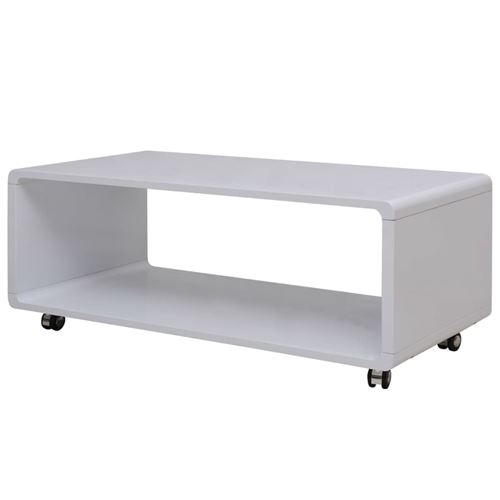 vidaXL Table basse blanc lustré