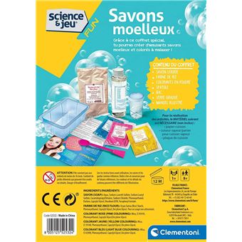 Jeu scientifique Clementoni Mes savons amusants
